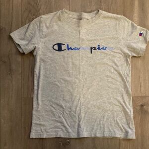 Champion Gray T-Shirt with Blue Logo